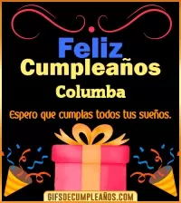 GIF Mensaje de cumpleaños Columba